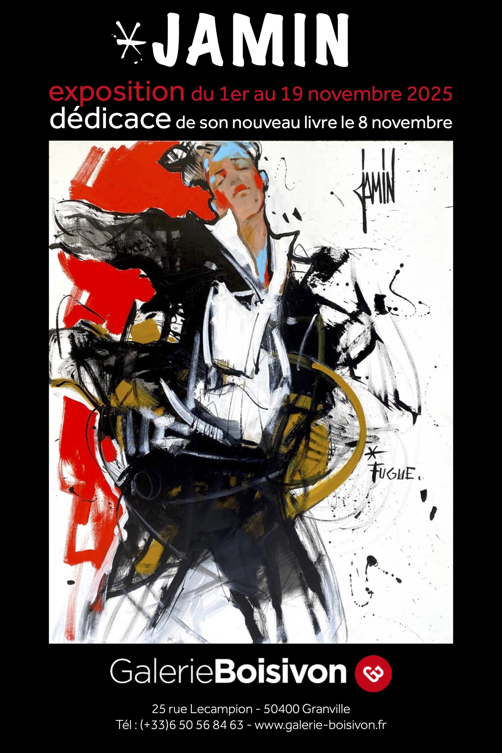 Affiche JAMIN 2025 Galerie BOISIVON Livre David Jamin 2025