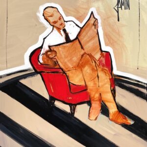 Lecteur au fauteuil rouge